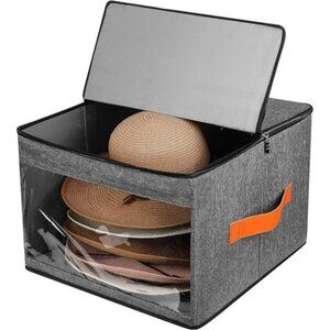 Hat Storage Box with Lid Travel Hat Carrier Case for Cowboy Sun Beach Hats